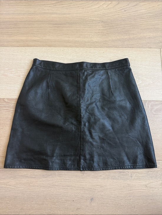 Vintage Dresses & Skirts - Gorgeous vintage  genuine leather a line mini skirt